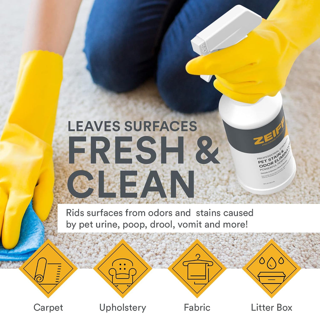 Zeiff bio-enzymatic formula spray bottle for pet urine messes