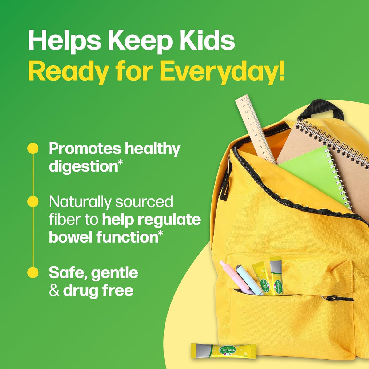 Culturelle kids unflavored probiotic powder packets stack