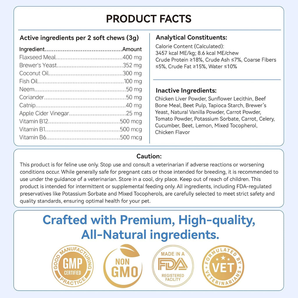 WEALLIN natural feline skin and coat support supplement side view
