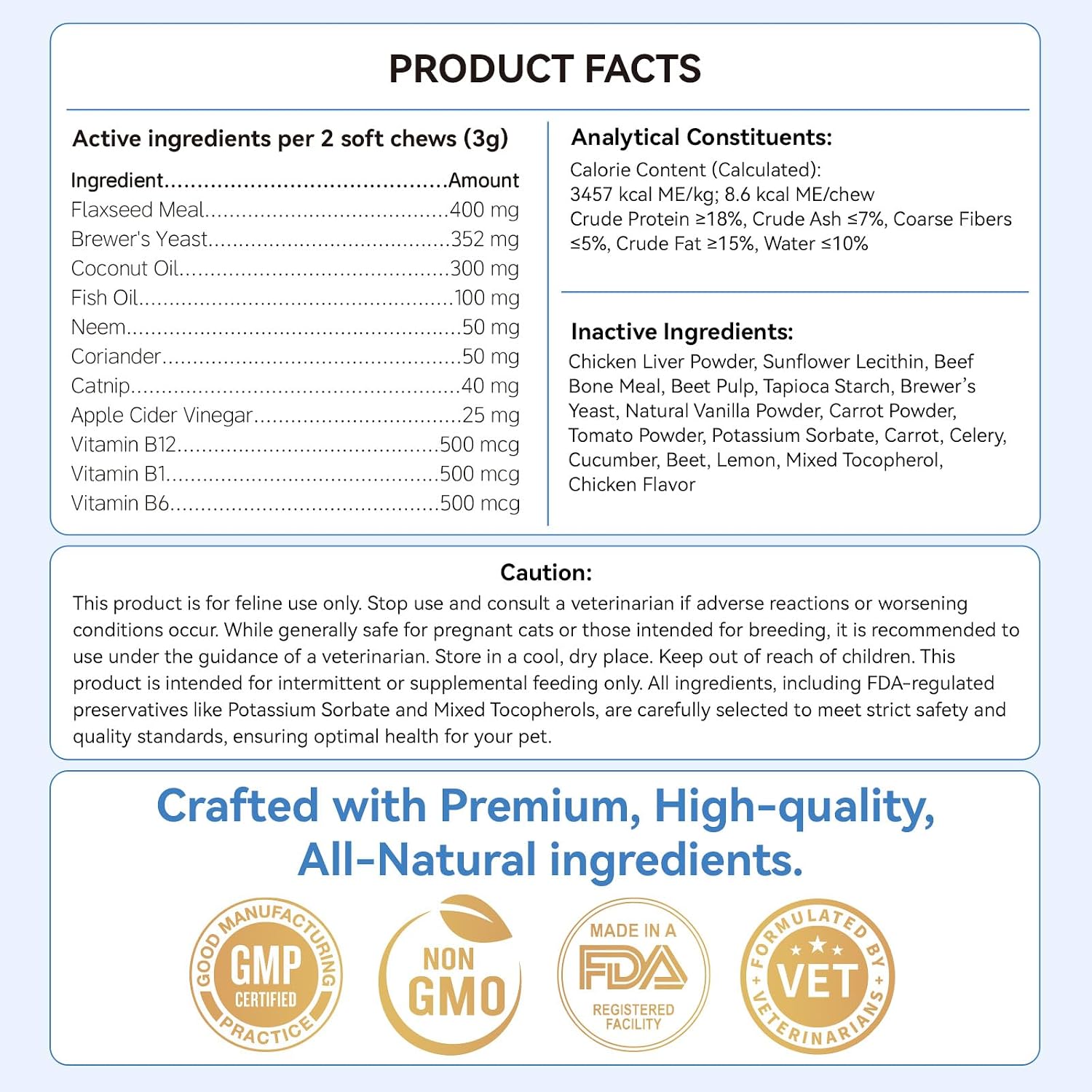 WEALLIN natural feline skin and coat support supplement side view