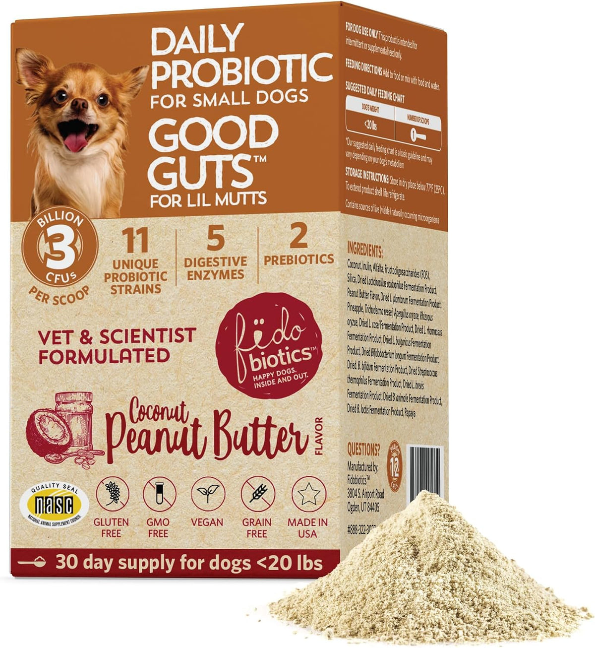 Fidobiotics Good Guts Probiotics for Dogs - Dog Probiotic Powder for Digestive Health, Gas Relief & Firmer Stools, 6B CFUs, Enzymes & Prebiotics, Medium Dogs, Puppies & Adults - Image 11