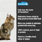 PureBites freeze dried raw cat treats bag demonstrating low calorie snack texture