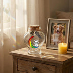 Memorial Bottle for Pet Hair, Rainbow Bridge Dog Memorial Gift, Pet Fur Memorial Fur Keepsake, Heart Shape Glass Keepsake for Dog Cat Hair(Dogs) - Image 2