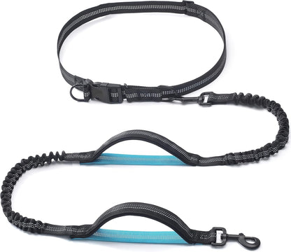 IyoShop Retractable Hands Free Dog Leash front view in black
