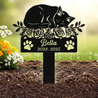 Custom Sleeping Cat Grave Marker Outdoor, Personalized Cat Memorial Grave - Image 13