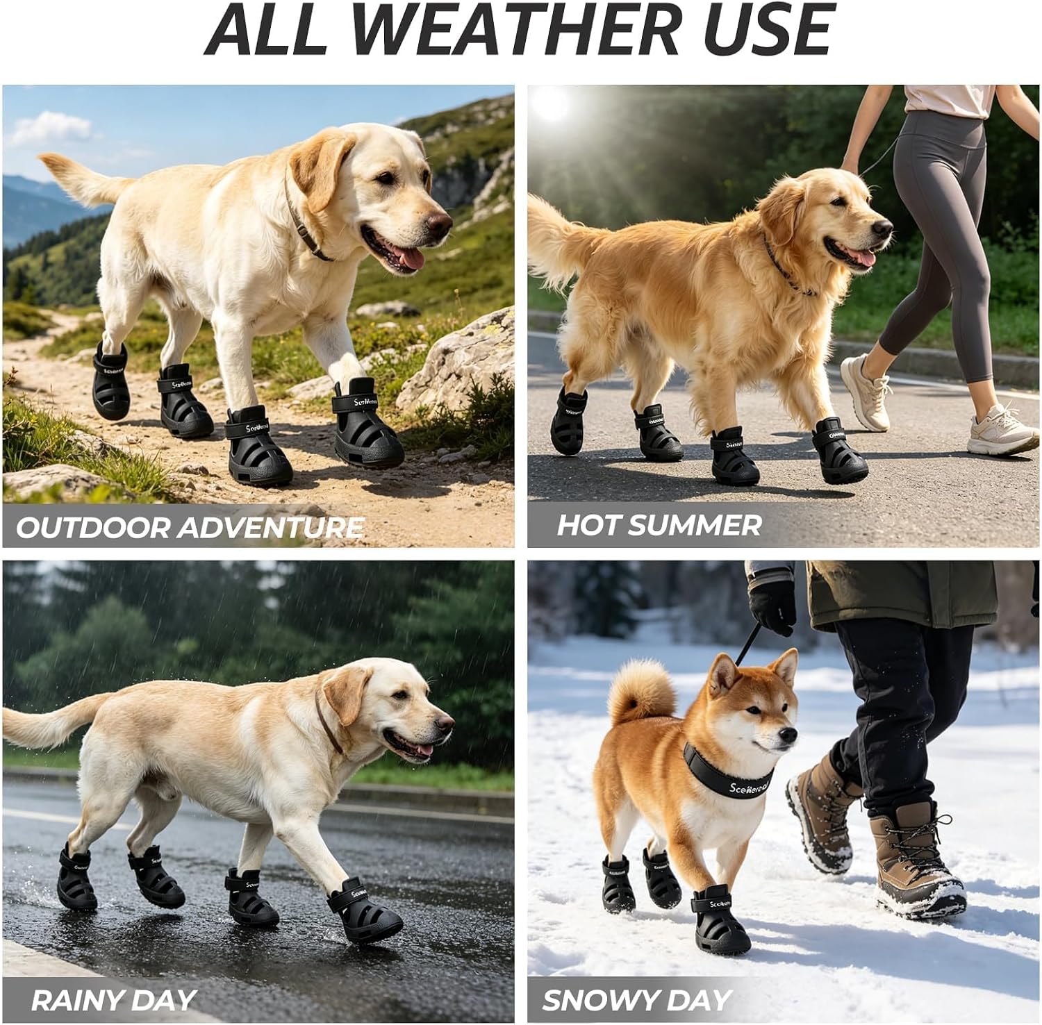 Adjustable strap detail on Scenereal pet boots