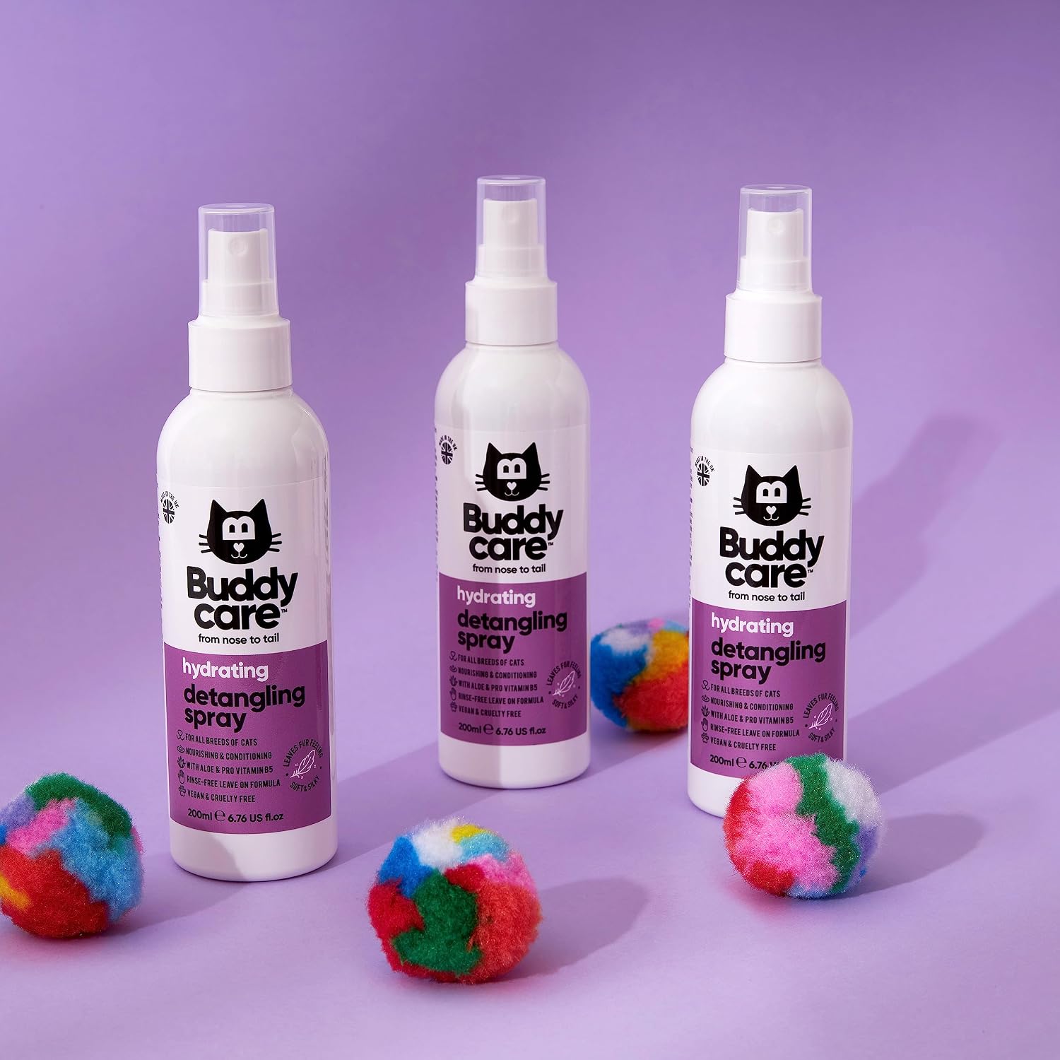 Hydrating cat detangler spray with aloe and pro-vitamin B5