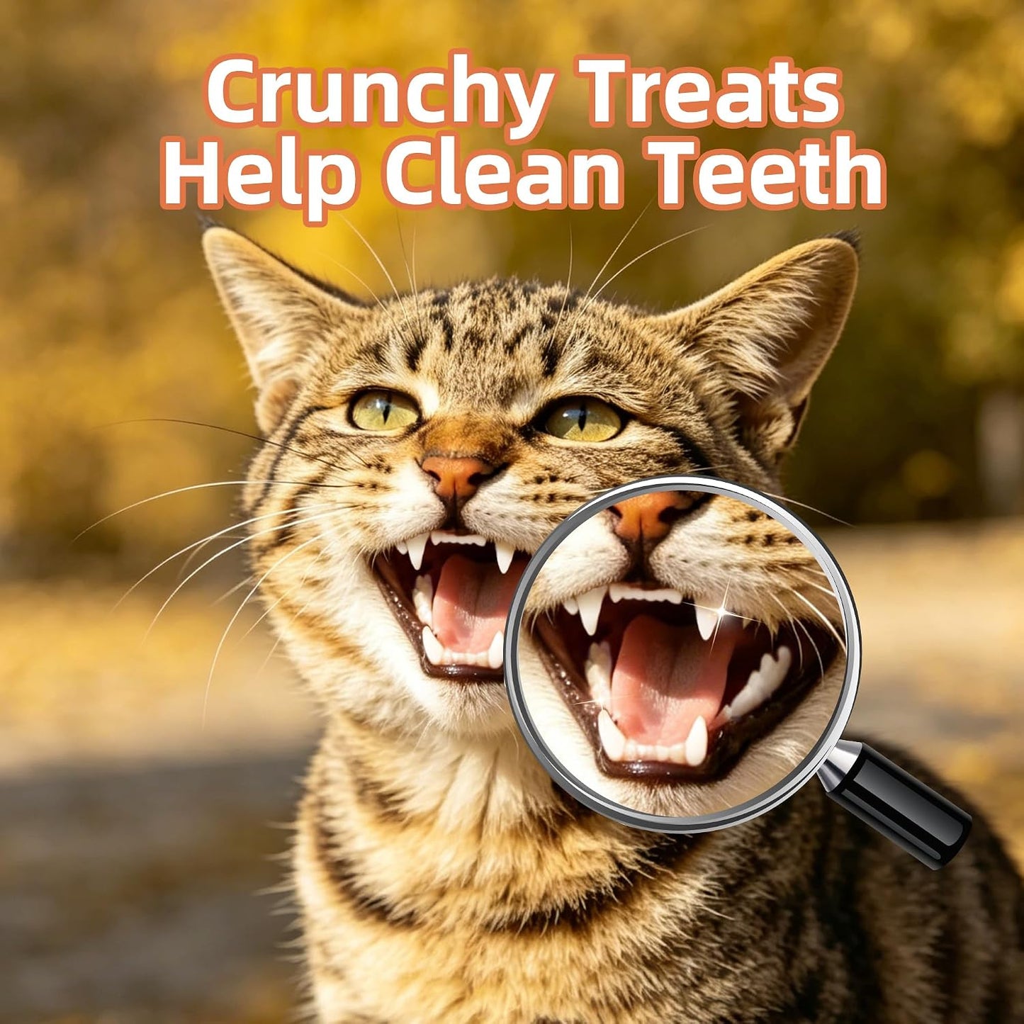 Crunchy texture cat vitamins for tartar reduction and dental care