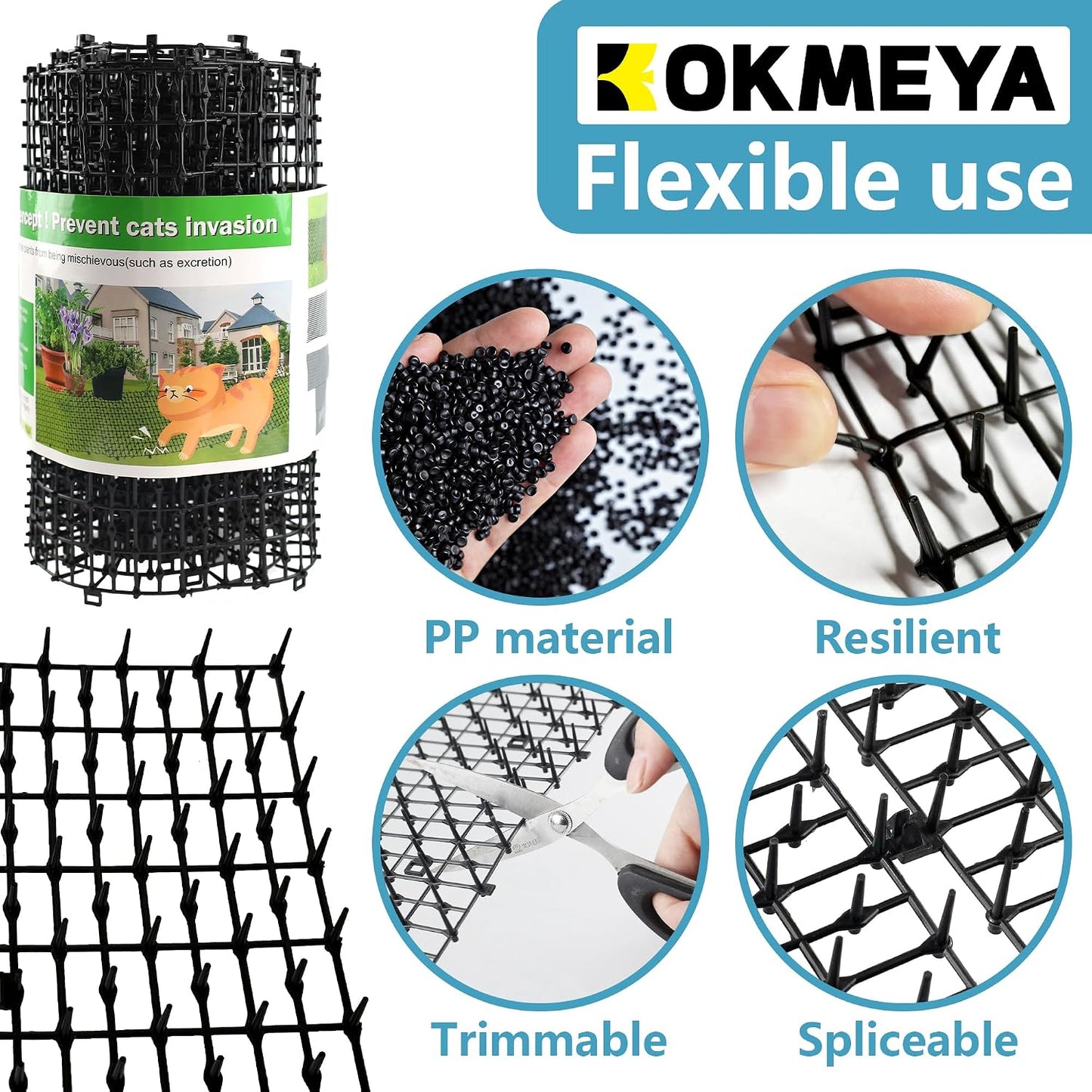 Kokmeya pet repellent mat cut to fit plant pots