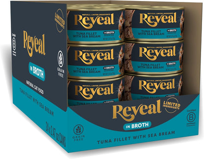 Reveal Natural Wet Cat Food, 24 Count, Grain Free, Limited Ingredient Canned Food for Cats, Tuna Fillet in Broth, 2.47 oz Cans - Image 14