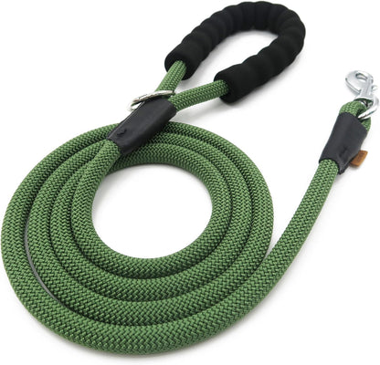 Dog Leash, Braided Rope Traction - Walking Training Lead for Medium/Large Dogs ((1/2") x 6FT, Black) - Image 9