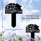 HEGANITS cat silhouette garden stake inserted into a flower pot