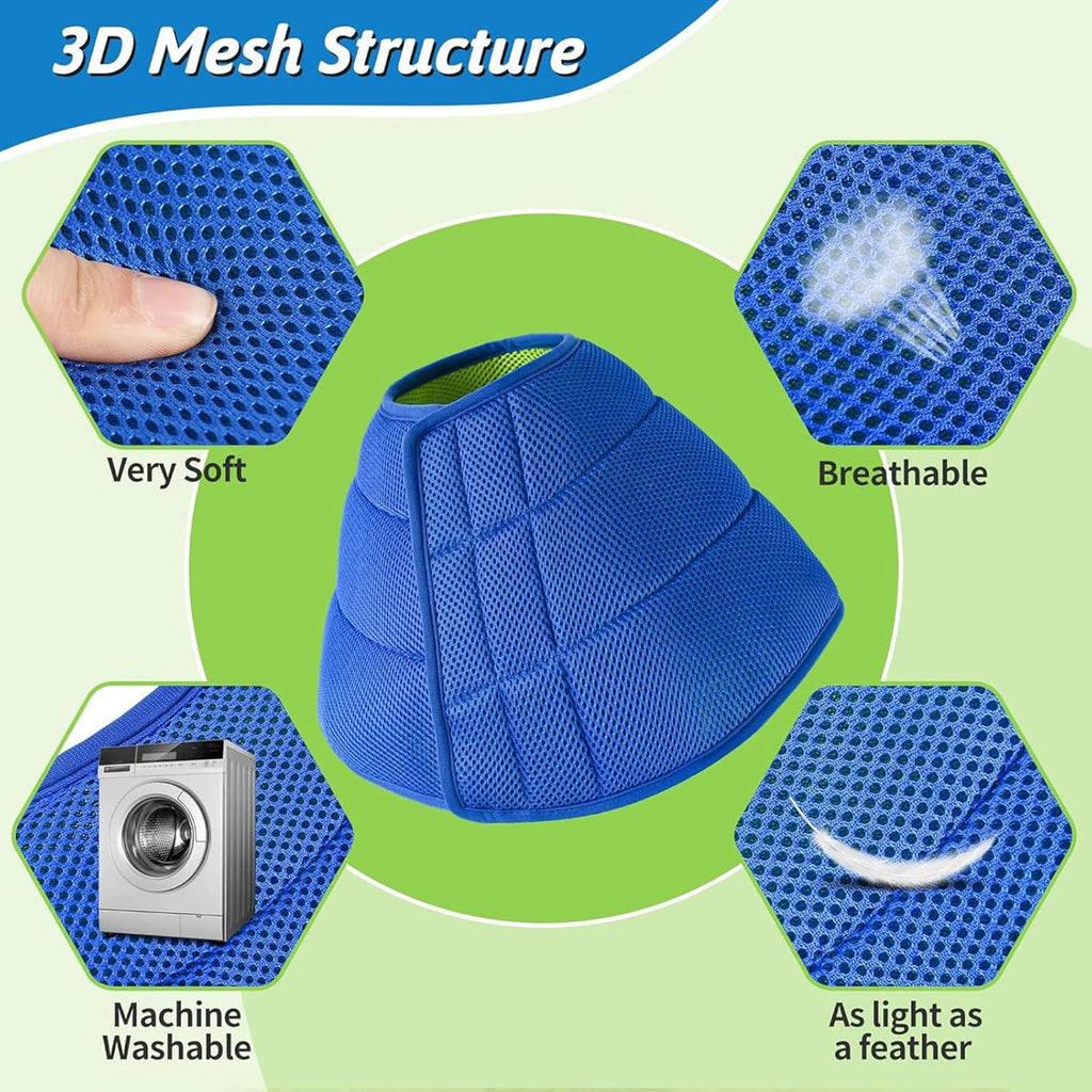 Blue soft Elizabethan collar for post surgery pet wound protection