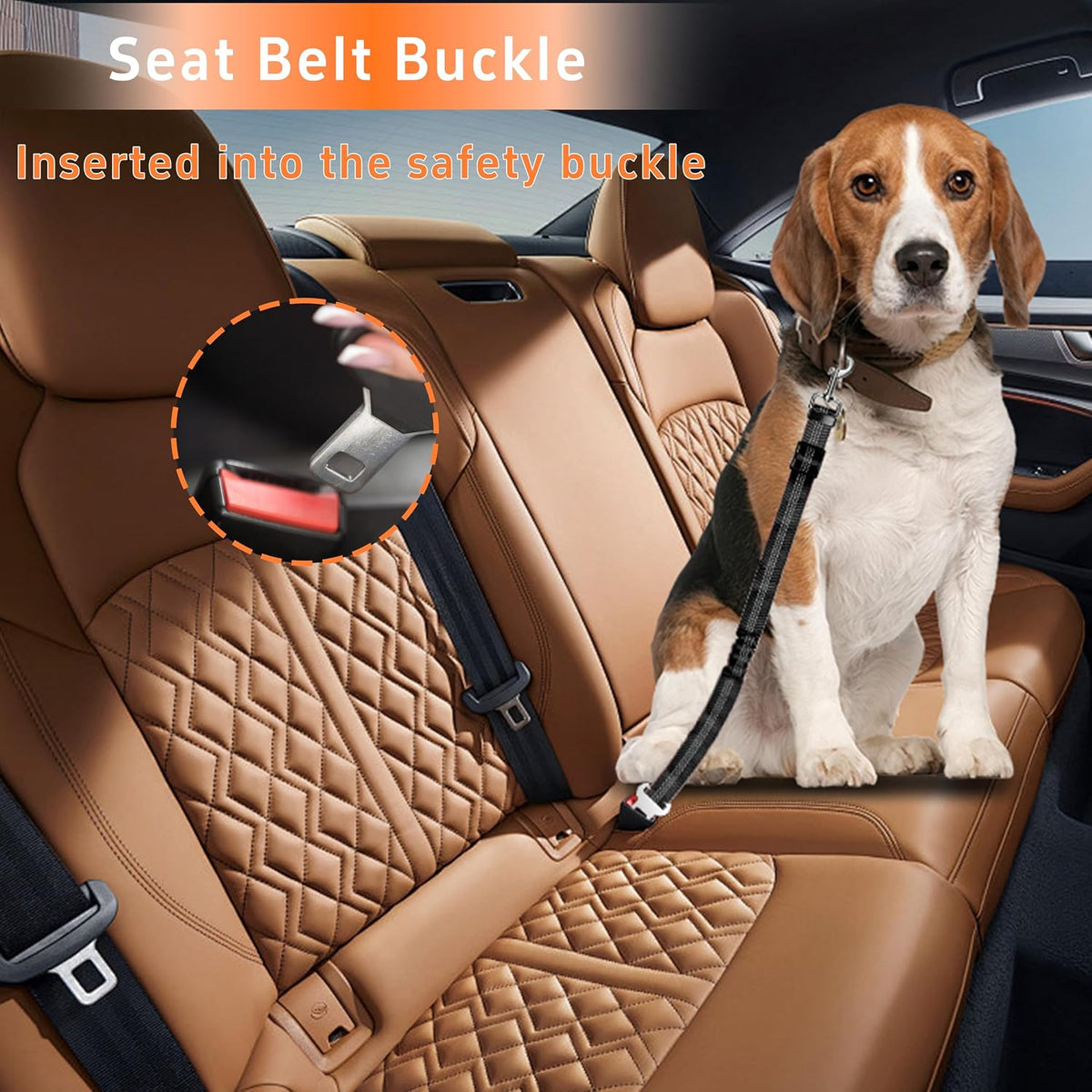 Seyezo bungee dog seat belt for vehicles