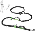Mile High Life black khaki dual pet leash showing the durable braided nylon construction