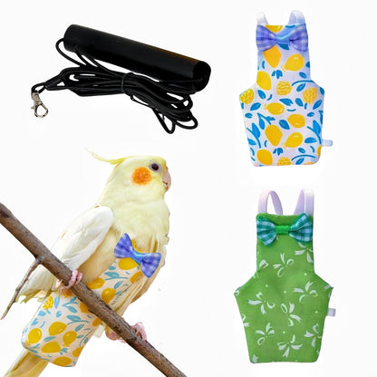 2 Pcs Bird Diapers Bird Harness Flight Suits Diapers with 80 Inch Flying Leash Reusable Parrot Nappy with Waterproof Inner Layer for Cockatiel Budgie Conure Parakeet Lovebird-Heart&Duck - Image 13