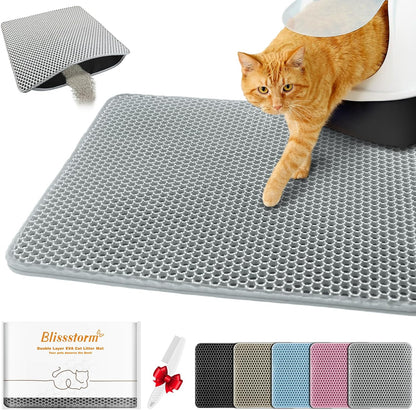 Waterproof Cat Litter Mat, Double Layer EVA, Odor-Free Large Grid, Urine Proof, Easy Cleanup (Pink, 16 x 20) - Image 12