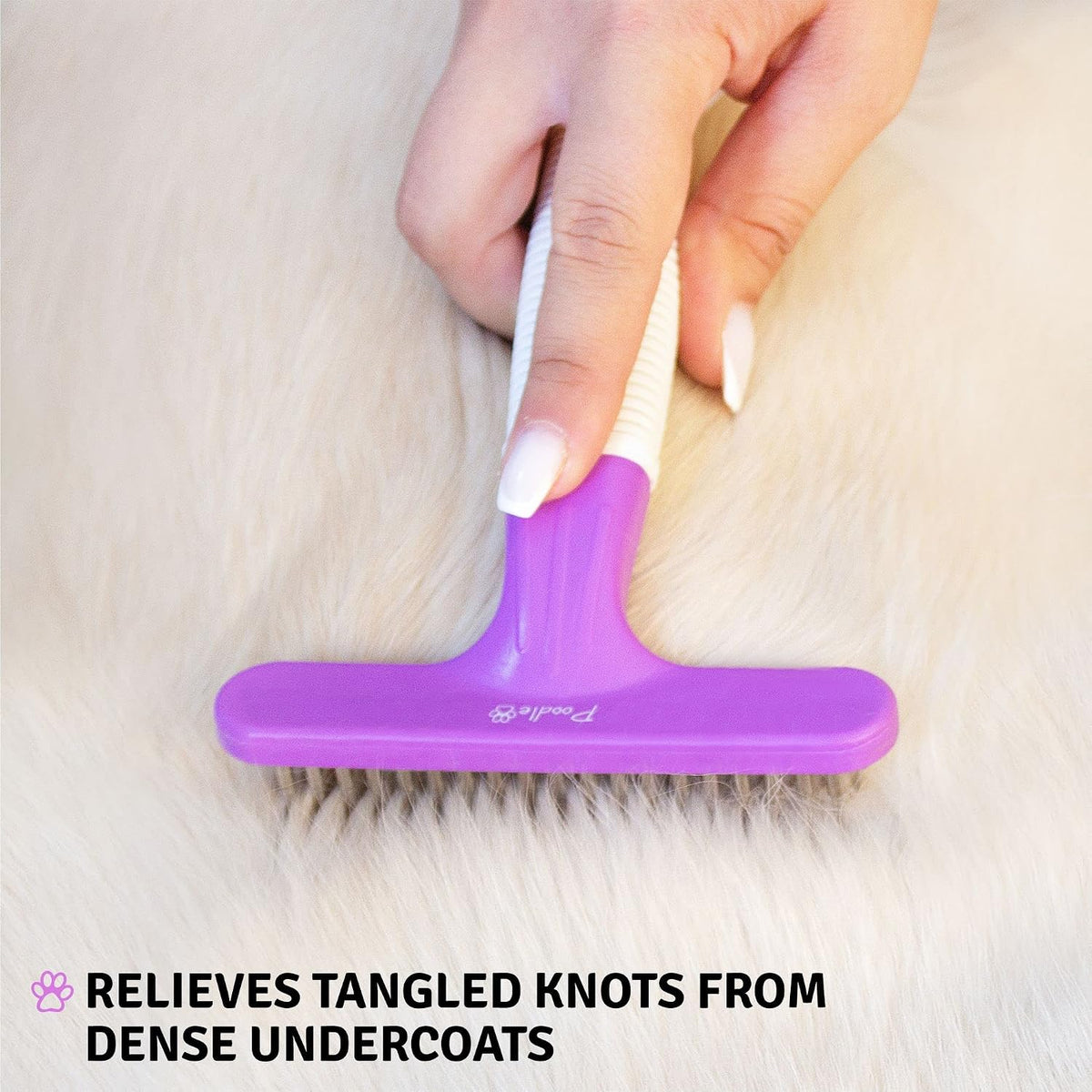 Poodle Pet Dematting Fur Rake Comb + Detangling Pet Comb + Dog Grooming Rake Bundle - Image 9