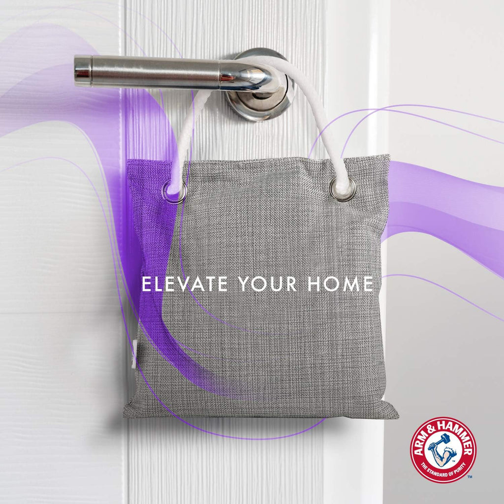 Arm And Hammer pet odor absorber placed near a dog bed
