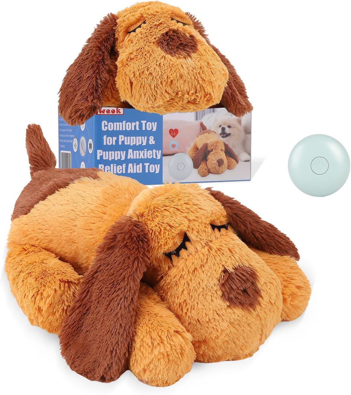 WEOK Heartbeat Puppy Toy, Comfort Cuddler Pillow, Dog Anxiety Relief Calming Aid,Heartbeat Stuffed Toy for Dogs,Puppy Heartbeat Toy Sleep Aid,Dog Heartbeat Toy for Pet - Image 15
