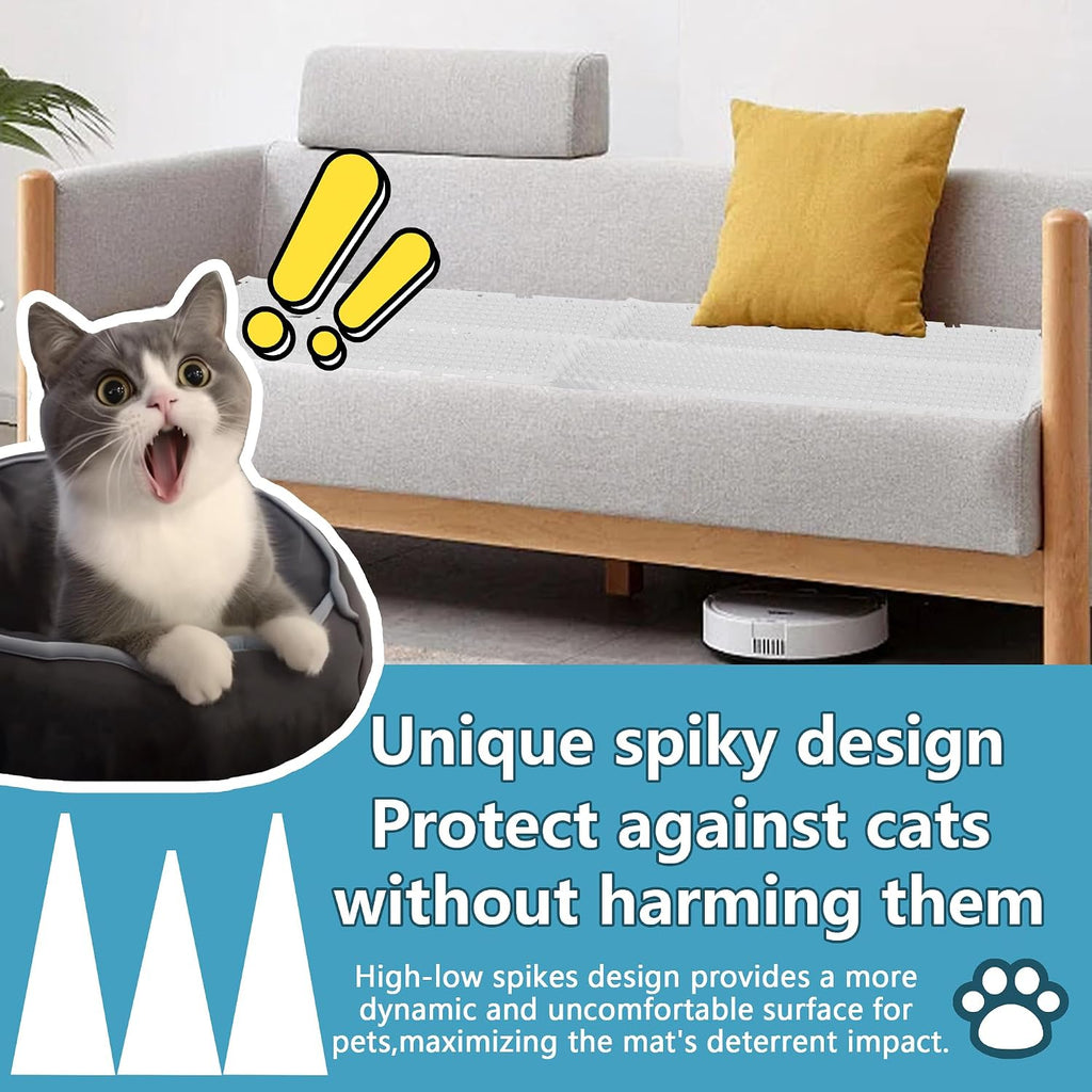 26 Pack Scat Mat for Cats - 3.3 x 16.7 Inch Cat Deterrent Mat to Keep Cats Out of Yard Permanently, Dog and Cat Spikes Mat with 0.5 Inch Sturdy Design Spike for Cat Pee Deterrent - Image 4