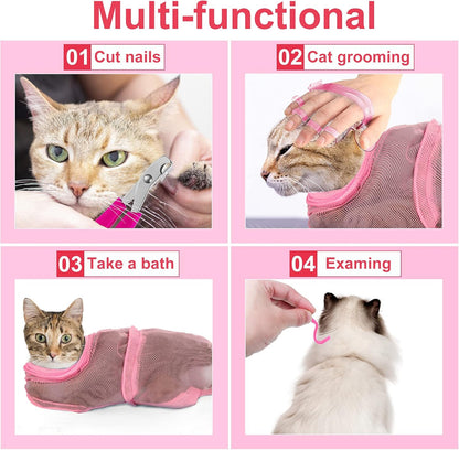 Patelai scratch resistant cat bathing set components displayed against a plain background