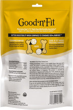 Good N Fit highly digestible rawhide small rolls for dogs showing individual chew sticks
