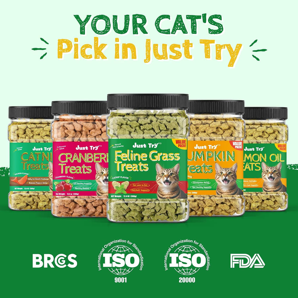 Just Try Cat Grass Treats for Indoor Cats Hairball Control 13.4 OZ - Image 7