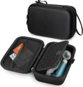 Elonbo MEDMAX hard shell asthma inhaler case front view showing black shockproof exterior