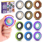 KLT 12 Pack Sensory Texture Spinner Rings front view for stress relief
