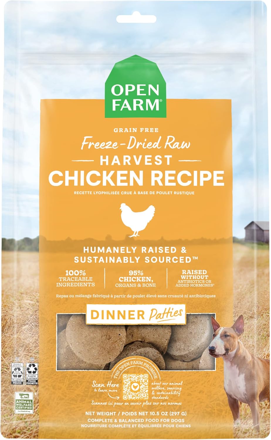 Open Farm, Freeze Dried Raw Dog Food, Patties with 95% Meat, Organs & Bone, Complete Meal or Freeze Dried Dog Food Mixer, Grass-Fed Beef Recipe, 17.5oz Bag - Image 9