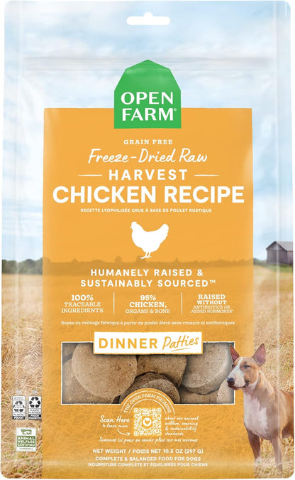 Open Farm, Freeze Dried Raw Dog Food, Patties with 95% Meat, Organs & Bone, Complete Meal or Freeze Dried Dog Food Mixer, Grass-Fed Beef Recipe, 17.5oz Bag - Image 9