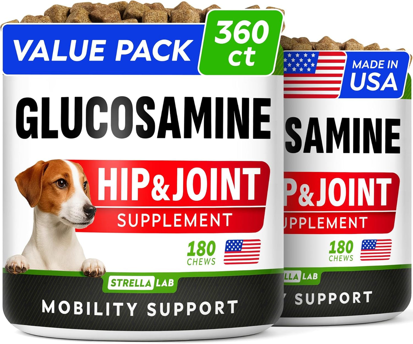 Glucosamine Treats for Dogs - Joint Supplement w/Omega-3 Fish Oil - Chondroitin, MSM - Advanced Mobility Chews - Joint Pain Relief - Hip & Joint Care - Chicken Flavor - 120 Ct - Made in USA - Image 13