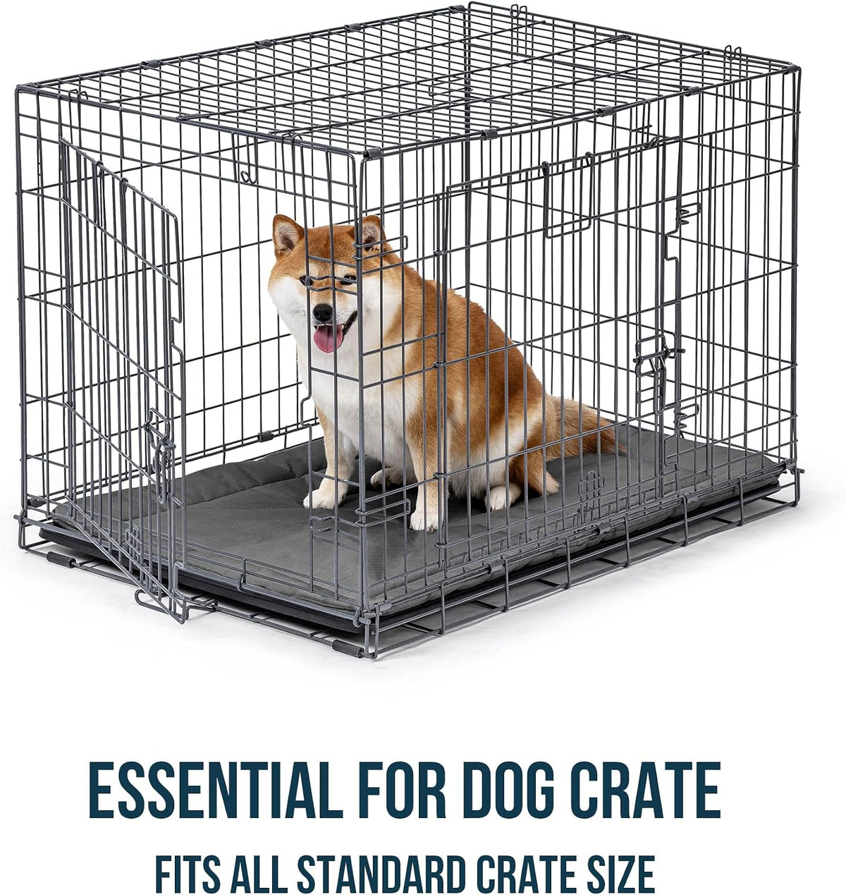 Close up of Pelzin crate mat corner anchor for secure placement