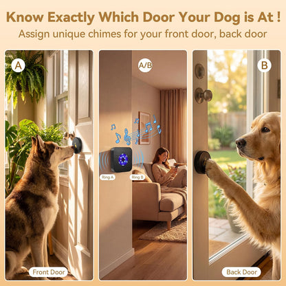 Wireless dog doorbell receiver with blue LED light indicator