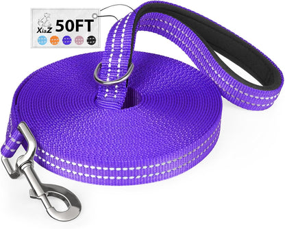 Long Dog Leash XiaZ Training Leashes 10/15/20/30/50/100ft Long Lead for Dogs 10ft Training Leash for Outside Blue 10 Foot Nylon Padded Handle Reflective Hiking Yard - Image 11
