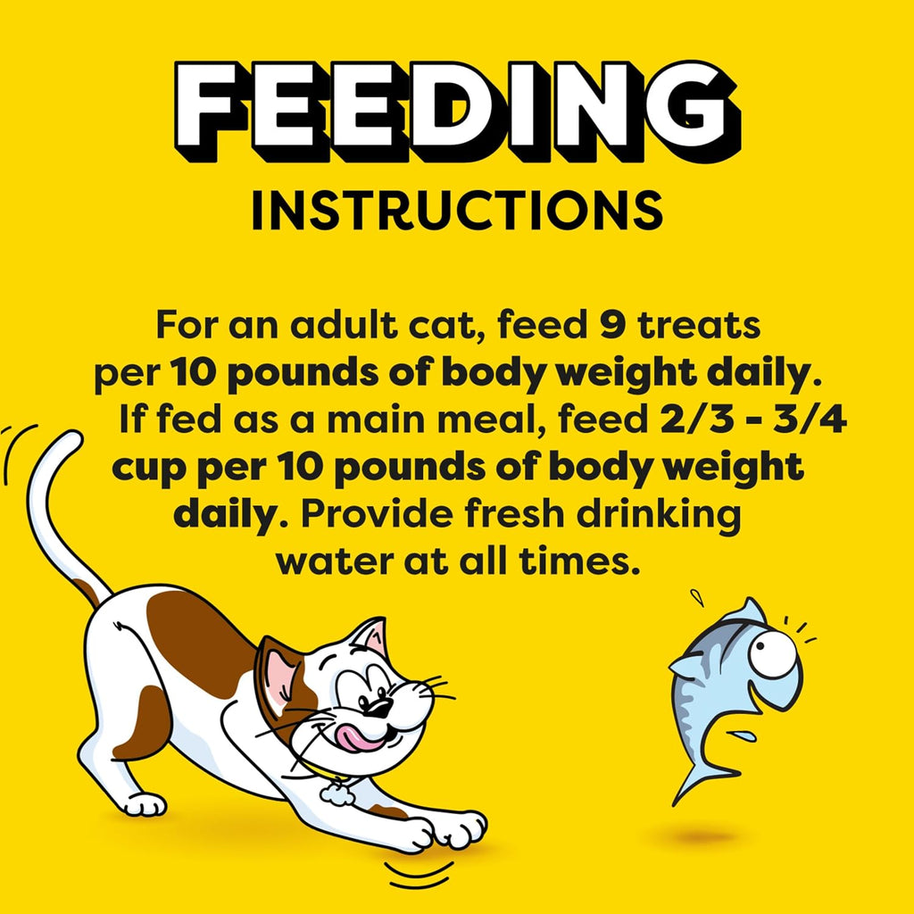 Temptations tuna cat treats tub displayed with adult cat nutrition facts
