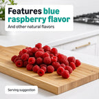 Amazon Basics Prebiotic And Probiotic Gummies bottle with blue raspberry gummies