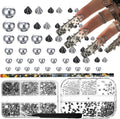 Tatiwoo metal punk nail art studs front view packaging and contents