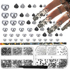 Tatiwoo metal punk nail art studs front view packaging and contents