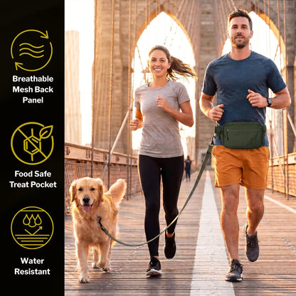 Dog Walking Bag, Treat Pouch & Poop Bag Holder, Crossbody Bag, Olive Green | Crossbody dog walking bag, hands-free. PEVA-lined treat pouch, poop bag holder, leash hook. Water-resistant, 4-50 in. strap - Image 9