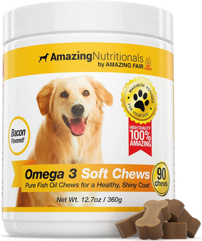 Amazing Nutritionals dog omega fatty acids supplement for shiny fur and coat health