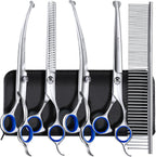 Gimars Titanium Coated Professional 6 in 1 4CR Stainless Steel Dog Grooming Scissors with Safety Round Tip, Heavy Duty Pet Grooming Scissor for Dogs, Cats and Other Animals - Image 15
