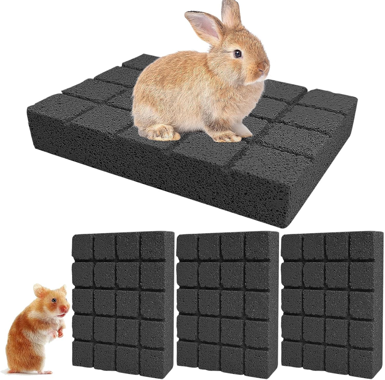 Hamiledyi 2PCS Rabbit Scratching Pads Bunny Lava Grinding Claw Pads Small Animal Foot Pads Hamster Scratch Board Chew Toys for Gerbil Chinchilla Hedgehog Guinea Pig Cage Accessories - Image 9
