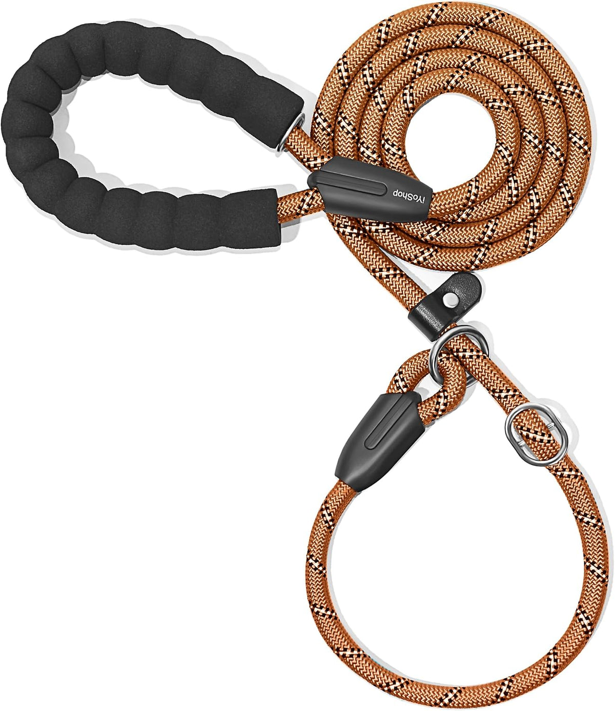 iYoShop Durable Slip Lead Dog Leash with Padded Handle and Highly Reflective Threads, No Pull Dog Training Leash, (1/2" x 6 FT, Black) - Image 10