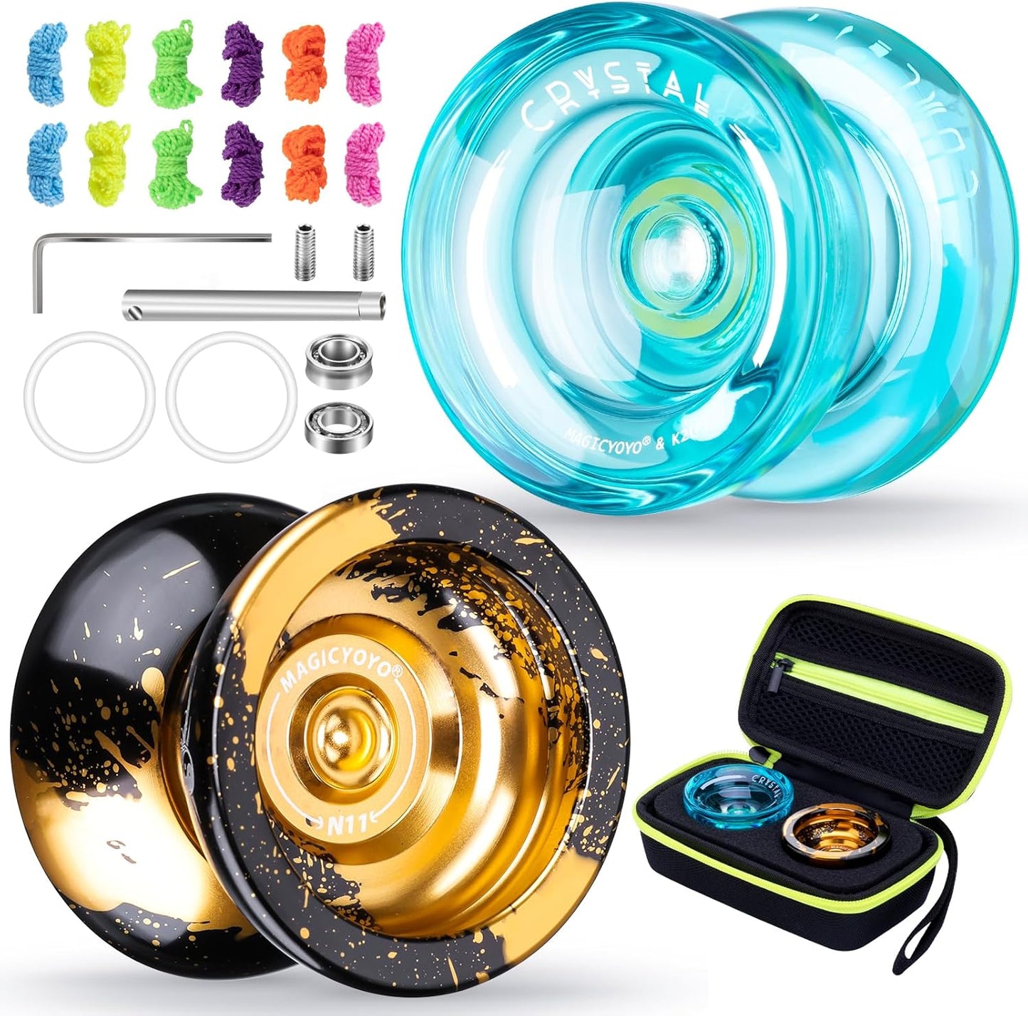 MAGICYOYO K2 Crystal and N11 Metal Yoyo Gift Pack front view