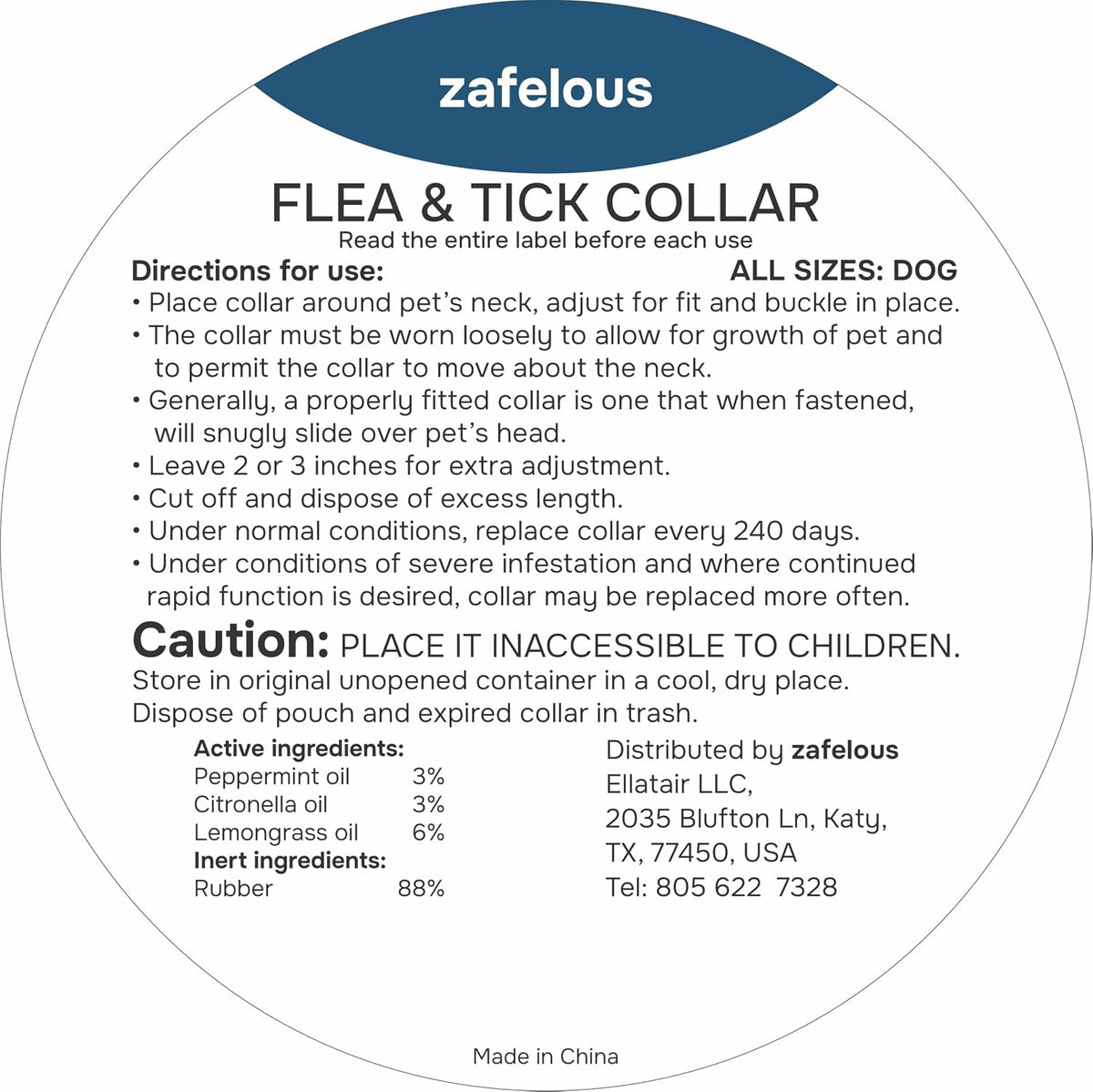 Close up of Monipgu flea and tick collar safety breakpoint