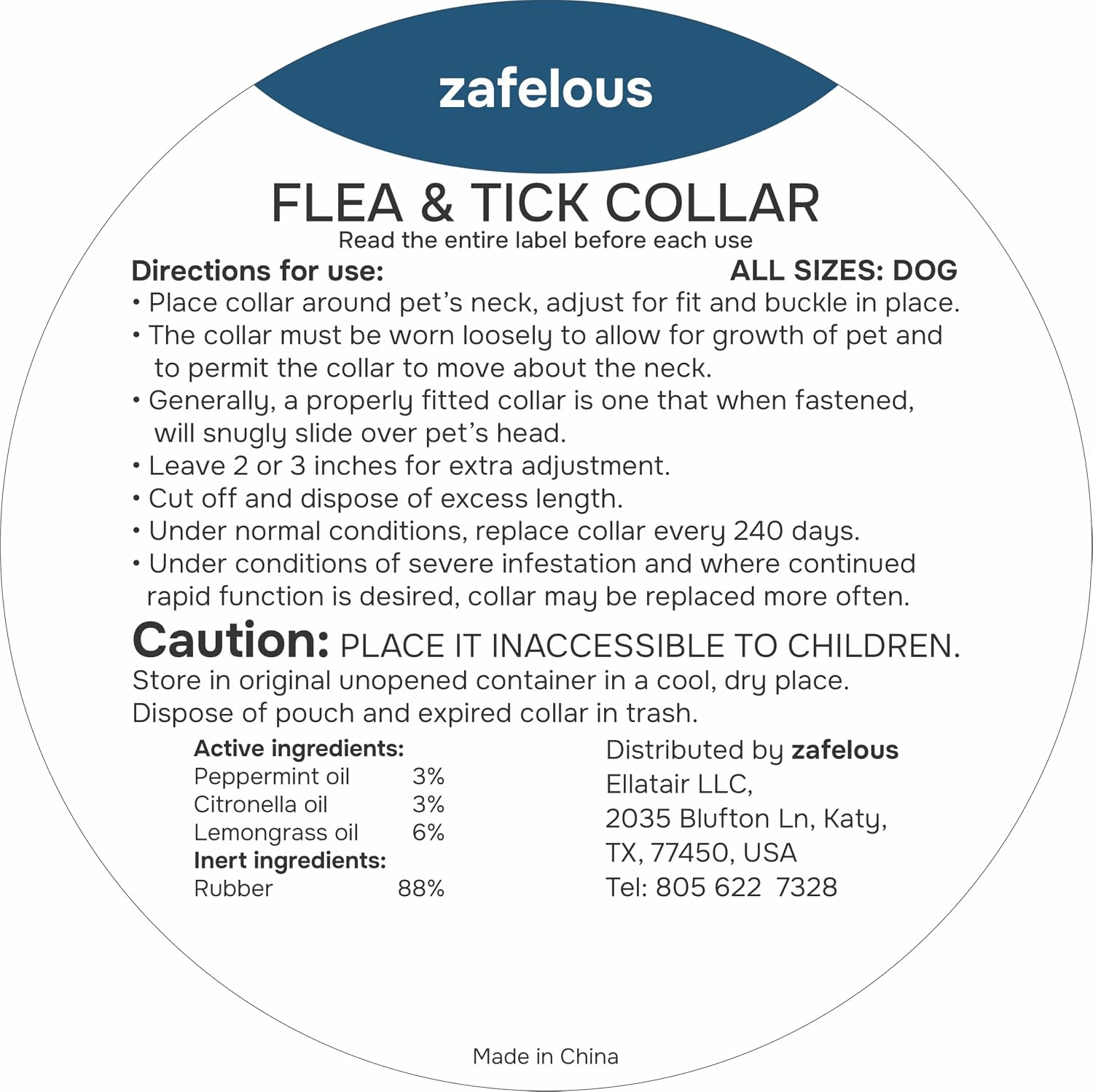 Close up of Monipgu flea and tick collar material
