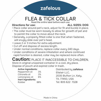 Close up of Monipgu flea and tick collar material