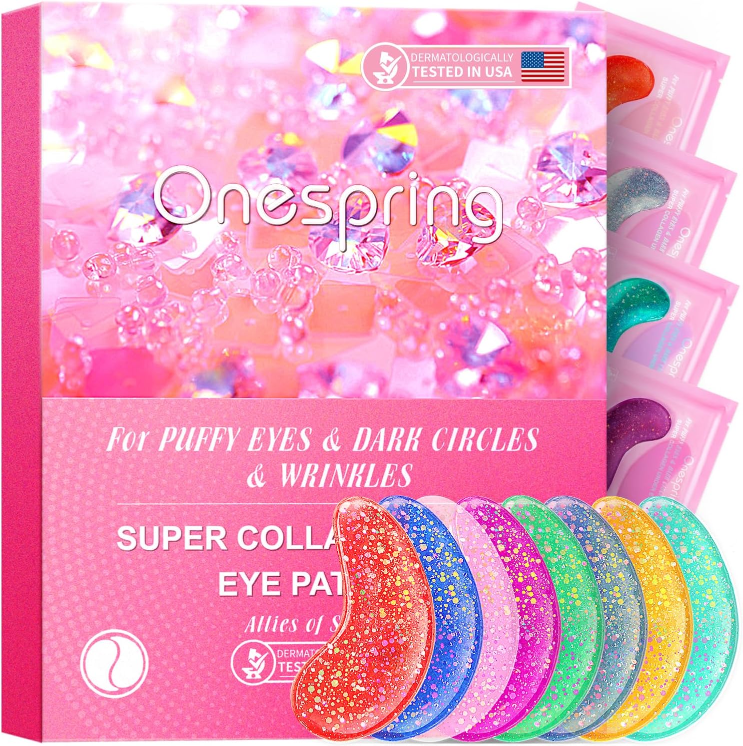 Onespring Collagen Under Eye Patches front view packaging
